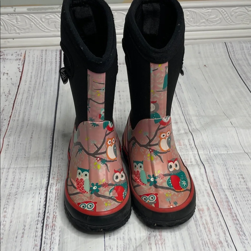 Oaki Kids' Pink and Black Rain Boots